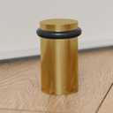 NYCO - Floor Stopper 2" Satin Brass Door Stop - Classy Solid Steel Modern Heavy Duty Door Stoppers - Floor Mount Anchor Screw - Wall Protector for Commercial Door, Home Doorstop, Interior
