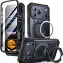 SUPCASE for iPhone 17 Pro Max Case (UBGrip Pro), [Built-in Tempered Glass Screen Protector & Stand] [Camera Control Cover] [Compatible with MagSafe] Full Body Heavy Duty Magnetic Phone Case, Black