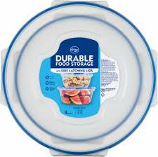 Kroger Durable Food Storage with Side Latching Lids. 4 piece, 2 Containers and Lids 2 gal(7.5L) 1gal(3.5L)