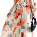 Sissyaki Womens Long Sleeve Summer Maxi Dress 2026 Floral Dress Spring Wedding Guest Dress Red-Watercolour L