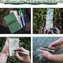10 Pack Waterproof Notebook, All-Weather Pocket Sized Tactical Notepad, Top Spiral Memo Grid Paper Notepad for Outdoor Activities Recording(Army Green, 3"x5")