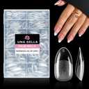 UNA GELLA Medium Oval Fake Nails Pre-shape 216pcs Round Gel Nail Tips Press on Nails for Full Cover Acrylic Round Oval Full Nails False Nails 12 Sizes False Soft Gel Tips