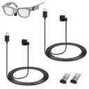 weishan 2-Pack USB C Charging Cable for Ray-Ban Meta Wayfarer Smart Glasses, Magnetic Cord Compatible with RayBan Skyler/Headliner Sunglasses, with USB-C to USB Adapter, 4ft