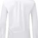 Alimens & Gentle Men's Dress Shirt Regular Fit Stretch Stain Shield Long Sleeve Solid Business Wedding Button Down Shirts (White, XXL)