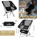 Camping Chair, Lightweight Folding Backpacking Hiking Chair, Compact Portable 330 lbs CapacityGifts for Men (Black -1pack