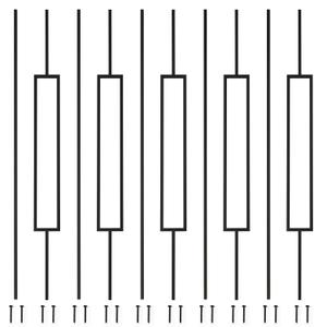 10 Pack Wrought Iron Balusters Set, LMYYGOO Iron Balusters for Staircase Interior (10, Square & Straight)