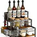 LOTEYIKE 3 Tier Coffee Syrup Rack Organizer, 12 Water Bottles Holder Stand Liquor Cabinet Storage, Wine Rack Countertop Storage Rack Coffee Bar Cabinet for Kitchen