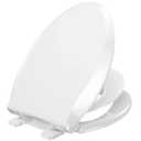 YASFEL Toilet Seat with Toddler Toilet Seat Built in, Plastic, Elongated Slow Close with Magnets For Potty Training For Kids & Adults (White, 18.5)