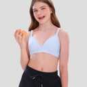 SALIA GIRL Soft Lightly Padded Teen Bras for Girls, Pull-On Wireless Training Bras for Teens, Everyday Comfort S