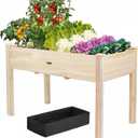 48x24x30in Raised Garden Bed,Wooden Raised Garden Beds Outdoor,Elevated Wooden Planter Box with Legs for Backyard/Patio/Gardener,210lb Capacity-Natural (Nature)