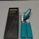 Beneno Can Opener Manual with Magnet, Hand Held Heavy Duty Can Opener with Durable Sharp Blade Smooth Edge, Big Effort-Saving Knob, Soft Grip Rubber Handle, Multifunctional Bottle Opener, Turquoise
