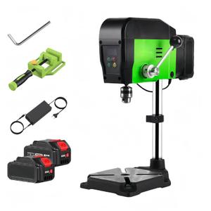 Portable Drill Press, Dual Power Supply Mode Mini Drill Press, Cordless Benchtop Drill Press with Adjustable Speed and Height, Corded Electric/Battery Powered 4600RPM 0.02-0.26