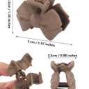 2 x Butterfly Hair Clips: Flower Small Claw Clips for Women - 12pcs Matte Cute Hair Clips for Girls (Bow - Black + Beige + Brown + Coffee)