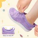 LeIsfIt Toddler Shoes Girls Boys Wide Shoes Kids Zero Drop Minimalist Sneakers Barefoot Slip on Tennis Sneakers (Purple)