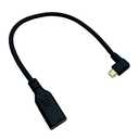 Seadream 3A Angled Micro USB 2.0 Male to Type C Female Extender Cable;USB Type-C Female to 90 Degree Angled Micro USB Male Data Sync and Charging Cable for Tablet & Mobile Phone (Black Right Angled)