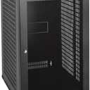 Tecmojo 18U Wall Mount Rack Network Cabinet for 19" IT Equipment, with Lockable Mesh Door and Side Panels, Cooling Fan, Black, 17.7inch Depth for AV/ Computer/ Electronics Equipment Data Rack