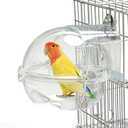 Bird Bath Box for Cage,Parrot Hanging Planet Bathtub No-Leakage Transparent Omnidirectional Observation Tub Shower Box Birds Cage Accessory for Canary Parrot Cockatiel Lovebird