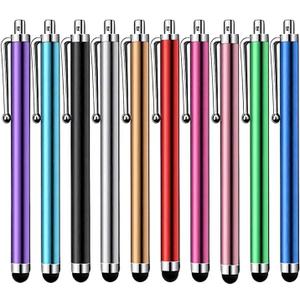 Stylus Pen [10 Pack] Universal Capacitive Touch Screen Pens for Tablets, iPad mini, iPad Pro, iPad Air, Smartphones, Samsung Galaxy - Multiple Colors