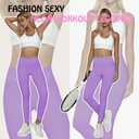 JQ JQAMAZING Seamless Scrunch Workout Leggings for Women Buttery Soft Gym Yoga Pants Opaque Tights (Purple, S)