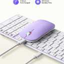 seenda Bluetooth Keyboard and Mouse Combo for Mac, SKM64-2 Rechargeable Slim Wireless Keyboard Mouse Compact, 3 Multi-Device Connection, Compatible for Mac, MacBook Pro/Air, iPad, White Purple