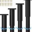 Metal Adjustable Furniture Legs 5.12-9.45 inch, Wlrrcwdttc Sofa Legs Cabinet Legs Adjustable Height Replacement Support Legs for Bed/Couch/Dresser/Chair/Coffee Table, Legs for Furniture Set of 4-Black
