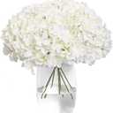 Tifuly Hydrangea Artificial Flowers -12 pcs Realistic Fake Hydrangea Silk Flowers with Stems Faux Hydrangea Flowers Heads for Office Home Party Wedding Centerpiece DIY Floral Decor (White)