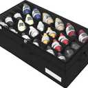 Luvhomee Shoe Storage Organizer, Fits 24 Pairs, Large Shoe Organizer Box for Closet, Clear Foldable Shoes Containers w/Bottom Support, Space Saving Shoe Cubby Storage Boxes w/Reinforced Handles, Black