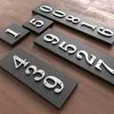 4 x Unique 5-Inch High Acrylic House Numbers - Rustproof & Anti-fade Mailbox Number/Float or Flush Mount - Enhance Home Address Visibility/Silver Finished/Number 8