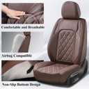 Coverado Car Seat Covers Full Set, Luxury Faux Leather Waterproof Seat Cover, Front and Back Car Seat Protector, Universal 5 Seat Leather Seat Cushion, Carseat Cover Fit Most Cars, Coffee