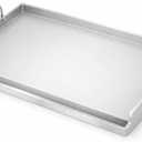 Utheer 23" x 16" Ceramic Nonstick Stainless Steel Griddle for Gas, Charcoal, Grill, Large Stove Top Griddle, Non-Toxic, PFAS/PFOA/PTFE Free, Oven Up to 500F, for BBQ, Camping & Kitchen, Sliver