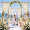 4 Panels Ivory Sheer Fabric for Draping, 30"x19FT Wedding Arch Drapes Tulle Curtains Backdrop, Ivory Chiffon Draping Panels for Wedding Ceremony Party Baby Shower Decorations, Photoshoot & Home Wall