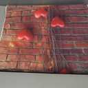 Happy Valentine's Day Photography Backdrop, Brick Wall with Red Door, Red Rose Heart & Gift Decor Studio Background, Wedding Bridal Shower Party Photo Booth Props Backdrop Banner (7X5, Multi1)