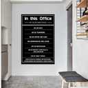 PSYYSP Large Office Rules Canvas Wall Art Framed Motivational Teamwork Quote Poster for Meeting Room Decor Modern Workplace Culture Wall Hanging Inspirational Employee Workspace Decor 36x24 Inch