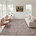 Kuden 8x10 inches Large Area Rug, Machine Washable Area Rug with Non-Slip Backing, Vintage Style, Soft, Easy Clean, Low Pile Rug for Living Room, Bedroom, Dining Room, Rectangular