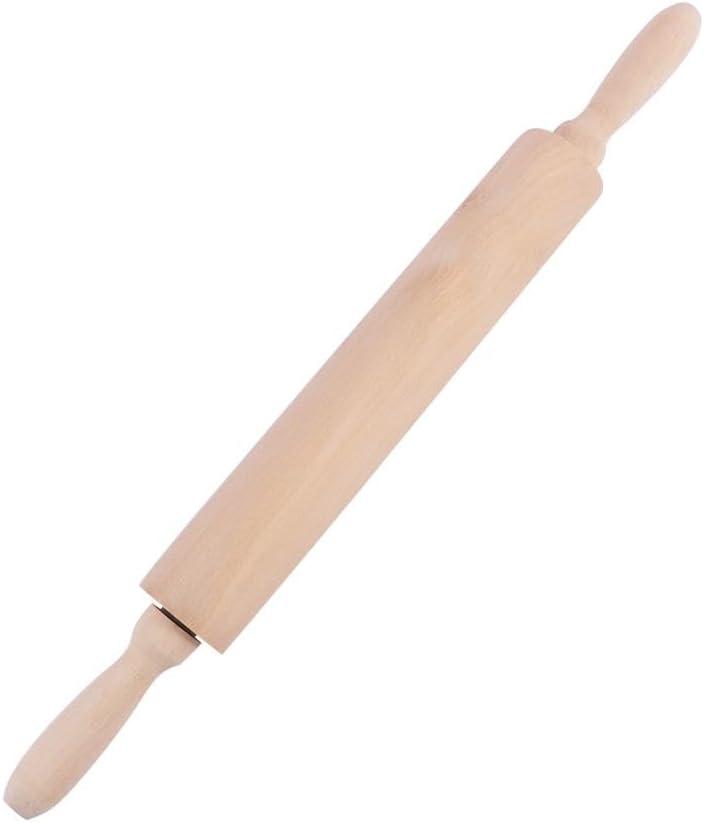 Pokinge Wood Rolling Pin,Dough Roller for Rolling Out Pizza,Rolling Pin for Kitchen Baking,Wood Stick for Baking Cookies Noodle Biscuit,Durable Dough Roller