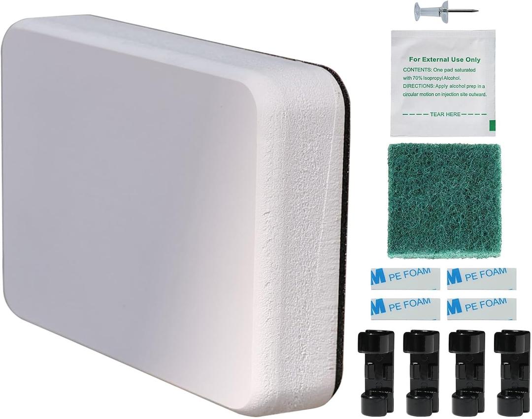 White - Jumbo Size 6.5" x 4.75" x 0.87" Stern Pad, Screwless Transducer Mounting Plate kit, Marine-Grade Transducer Mounting Board Hardware Kit (for Large 3D Scan Transducers)