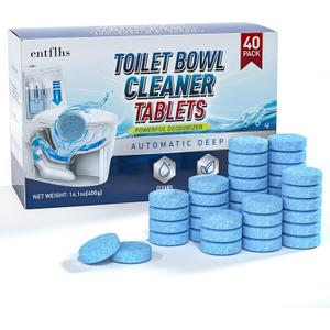Toilet Bowl Cleaner Tablets 40 Pack, Long-Lasting Drop-in Tank Tablets with Sustained-Release Technology, Fight Tough Stains & Odors, Household & Commercial Use, Compatible with Most Toilets-Valuable