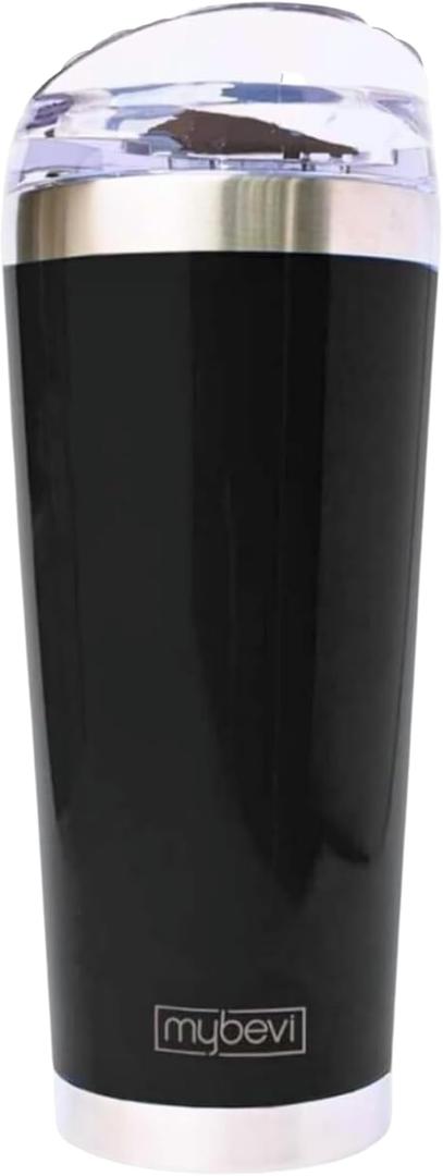MyBevi Classic Premium Stainless Steel Tumbler with 12-Hour Temperature Control, Tritan Lid, and BPA-Free Construction | Black Sparkle, 26 oz