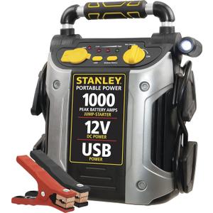 STANLEY J509 Portable Power Station Jump Starter 1000 Peak Amp Battery Booster, USB Port, Battery Clamps