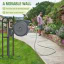 Retractable Hose Reel Stand, No Wall Damaged - Hose Holder, Freestanding Garden Hose Holder for Outside, Fit for Most Garden Hose Reel with Mounting Brackets