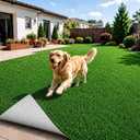 Artificial Grass Turf Rug 7x15 FT Outdoor Indoor Fake Grass Carpet Realistic Grass Turf Faux Lawn Pet-Friendly Area Rug Green Grass Rug Ideal for Patio, Balcony, Garden, Backyard, Photo Shoot Backdrop