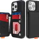 GUERNICA for iPhone 13 Pro (6.1") Case Wallet with Card Holder, RFID Blocking Leather Protection, Shockproof Women Men Phone Case for Apple 13 Pro, Black