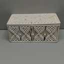 Cable Management Box Handmade Macrame Cord Storage Organizer Power Strips Outlet Router Adapter TV Wire Hider Cover Under Desk Natural Cotton Rope Woven Boxes with Lid (Off White, Large)