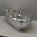 2 Pack Galvanized Steel Drinks- Oval, 5.5 Gallon Rustic Style Drinks Tub, Carry Handles - with Bottle Opener