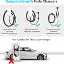VIPTOO Tesla to J1772 Adapter 60A 250V AC NACS EV Charging Connector for Tesla Wall/Destination/Mobile Charger, Fast & Safe Charging (Black)