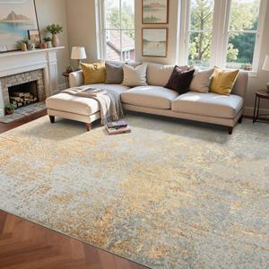 5x7 Ft Area Rugs for Living Room, Soft Non-Slip Washable Rugs Modern Abstract Pattern Carpet for Bedroom Indoor Floor Nursery Home Decor (Beige)