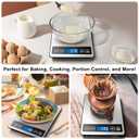 Fuzion Food Scale, 1g/0.1oz Digital Kitchen Scale - 22lb, 7 Units, Tare & PCS, Rechargeable Power, Tempered Glass & Stainless Steel - Food Weight Scale Grams and Ounces for Cooking, Baking