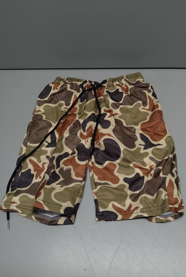 Boys Swim Trunks Quick Dry with Compression Liner Duck Hunter Camouflage Swim Shorts for Boys (7-8 Y)