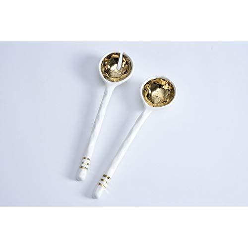 Pampa Bay Accessories Porcelain Salad Server Set (Gold)