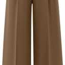 ZESICA Women's Wide Leg Dress Pants 2026 High Waisted Business Casual Palazzo Pants Work Office Slacks Trousers (Brown, S)
